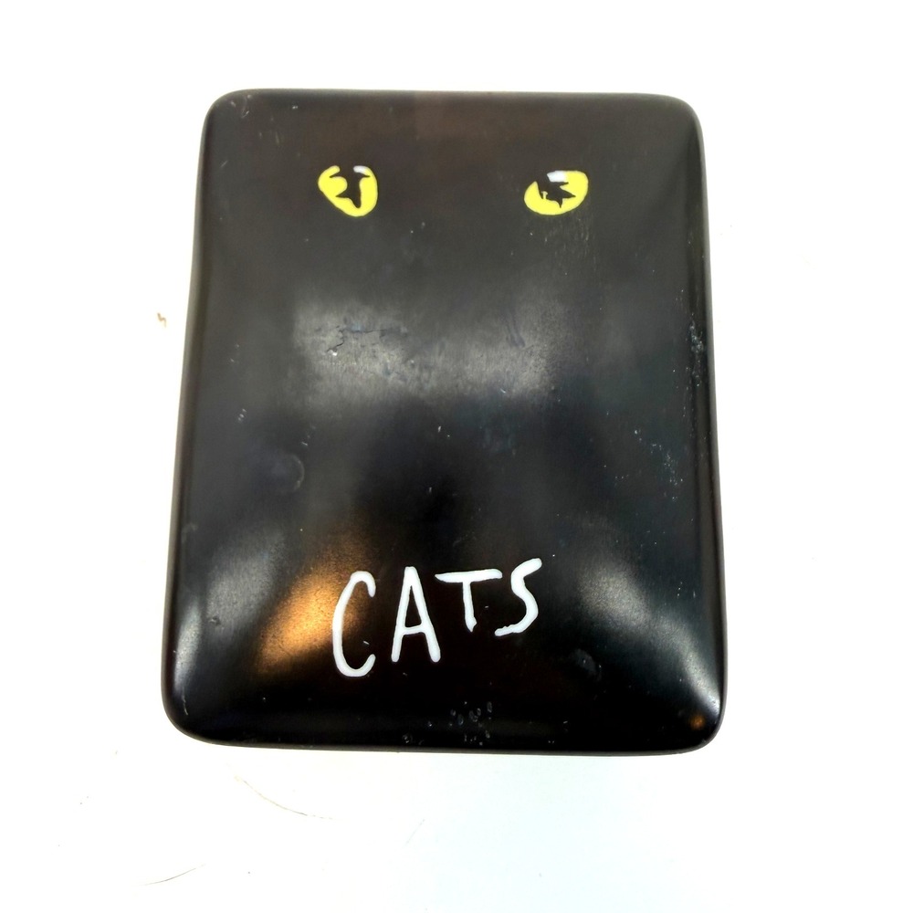 Sankyo Cats Musical Jewelry Box‎ Unisex Small Black Memories Broadway Ceramic